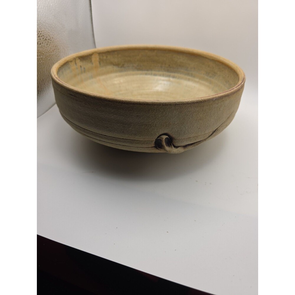 ART STUDIO POTTERY LARGE BOWL -Brown And Blue